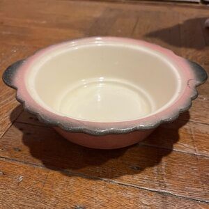 Pink And Gray Scalloped Bowl